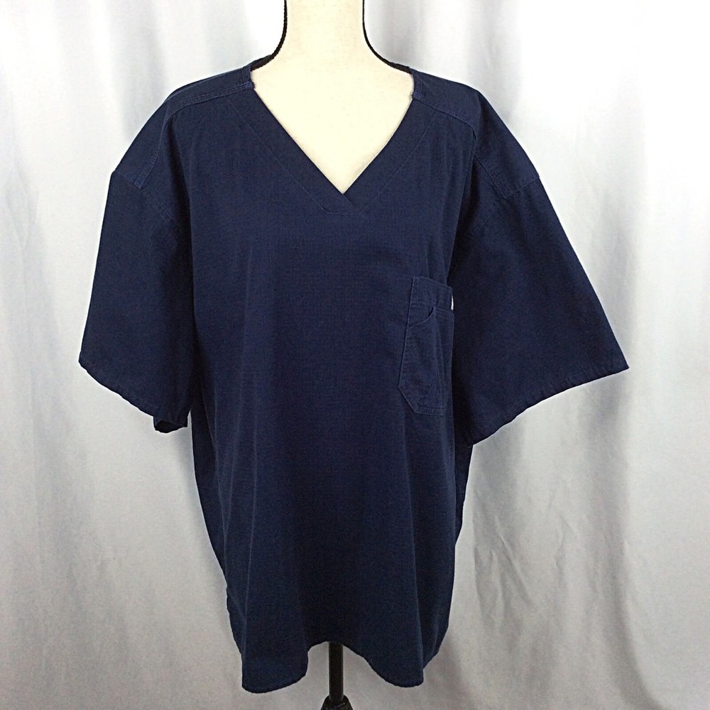 Carhartt Women's Scrub Top Plus Size 3X Navy Blue Medical‎ Uniform Nursing
